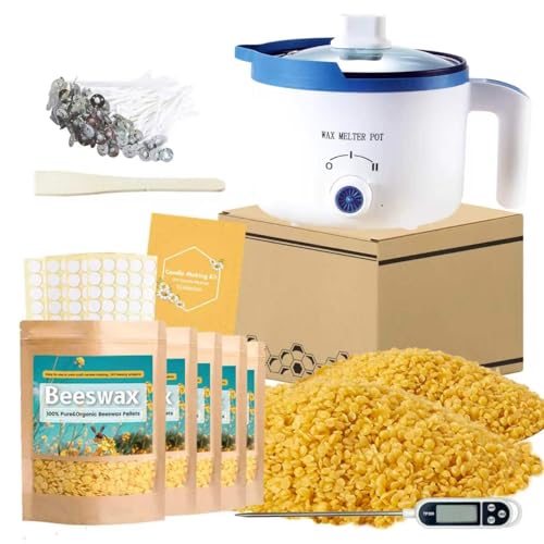5lbs Beeswax Candle Making Kit with Electric Wax Melting Pot