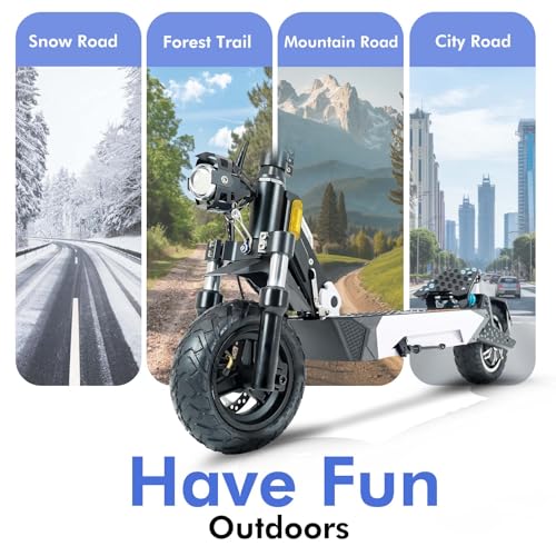 Electric Scooter Adults,1600W Fast Scooter,36 MPH Top Speed & 40 Miles Long Rang,10″ Off-Road Kick Scooter with Suspensions, Folding E Scooter for Teens and Adults,Commute Scooter