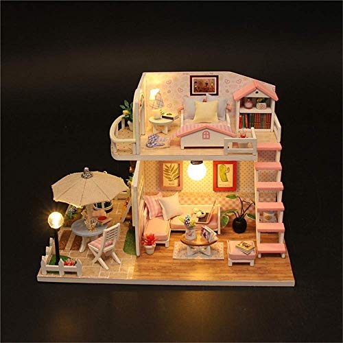 DIY Mini Puppenhaus Prinzessin Mädchenhaus Holzmöbel Kit, Zinfandel Pavillon Handgemachte Cottage Hütte Kleines Haus… – Bild 3