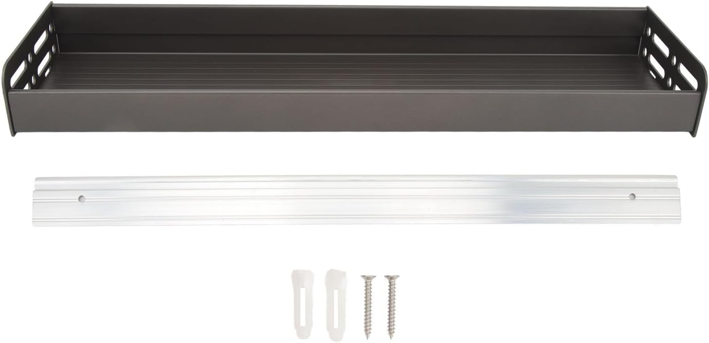 Étagère murale de 50 cm gris tendance pour organiser votre salle de bain