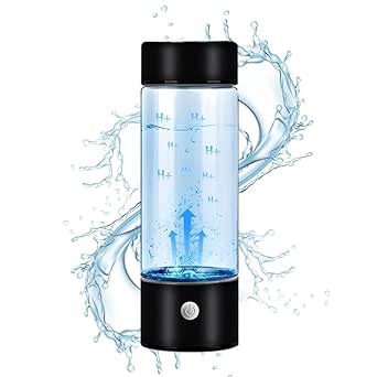 Hydrogen Water Bottle, 2024 New Portable Hydrogen Water Ionizer Machine, Hydrogen Water Generator, Hydrogen Rich Water Glass Health Cup for Home Office Travel (Black)
