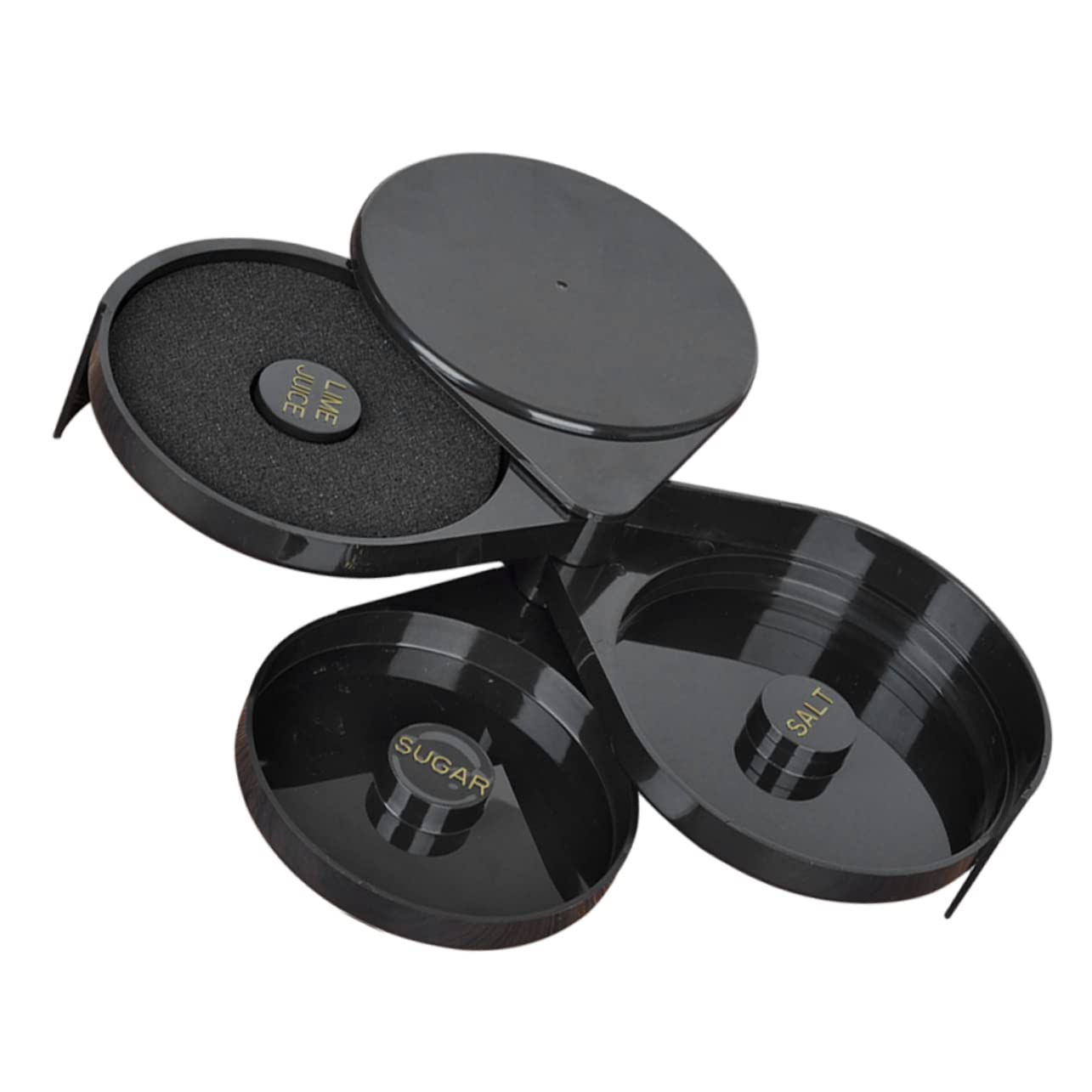 FUNOMOCYA Margarita Salt Side Box Tier Rotating Cocktail Salt Box Easy Access Storage Case