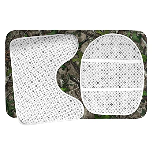 Badezimmerteppich-Set, 3-teilig, Camouflage-Druck, weicher Komfort, Flanell, rutschfeste Badematte + U-förmiger Teppich + WC-Deckelbezug – Bild 6