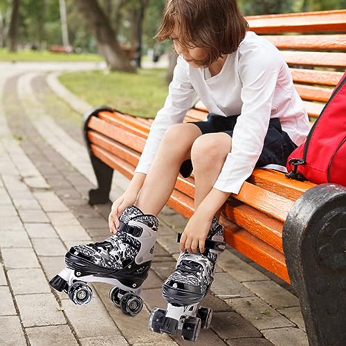 Kuxuan Skates Boys And Girls Camo Adjustable Roller Skates With Light Up Wheels, Fun Illuminating Rollerskate For Kids Girls Youth thumb #4