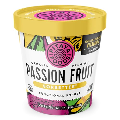 Pitaya Foods - Frozen Organic Passion Fruit Sorbetter Sorbet Pint (16 fl+oz)