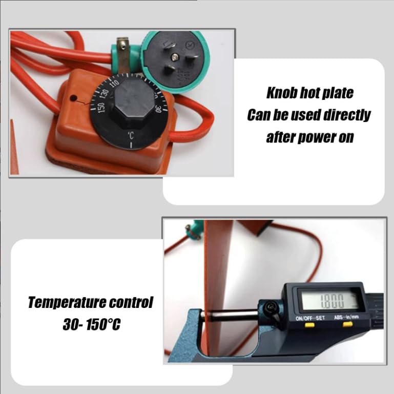 Genérico Przemysłowy elektryczny podgrzewacz do kanistrów, silikonowa taśma grzewcza do kanistrów na olej, wiadra, ochrona przed zamarzaniem regulowana, metalowy podgrzewacz do kanistrów, opaska na bi