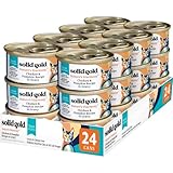 Solid Gold Wet Cat Food Shreds in Gravy - Healthy Canned Cat Food Made w/Real Chicken & Pumpkin Shreds, Vitamins & Minerals - Grain Free & Gluten Free Canned Meals for Cats & Kittens - 24ct/3oz Can