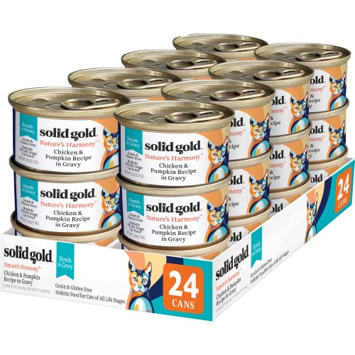 Solid Gold Wet Cat Food Shreds in Gravy - Healthy Canned Cat Food Made w/Real...