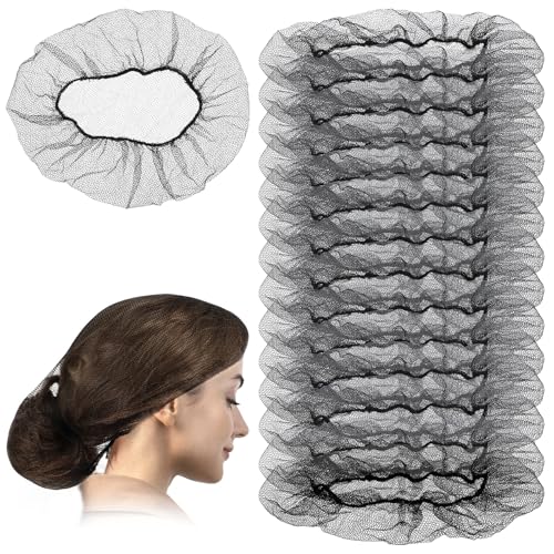 50 Pack Black Hair Nets Nylon Hair Nets for Food Service Workers Elastic Mesh Hair Net for Hair Bun Hairnets for Dancing Sleeping Invisible Hair Nets for Women Men