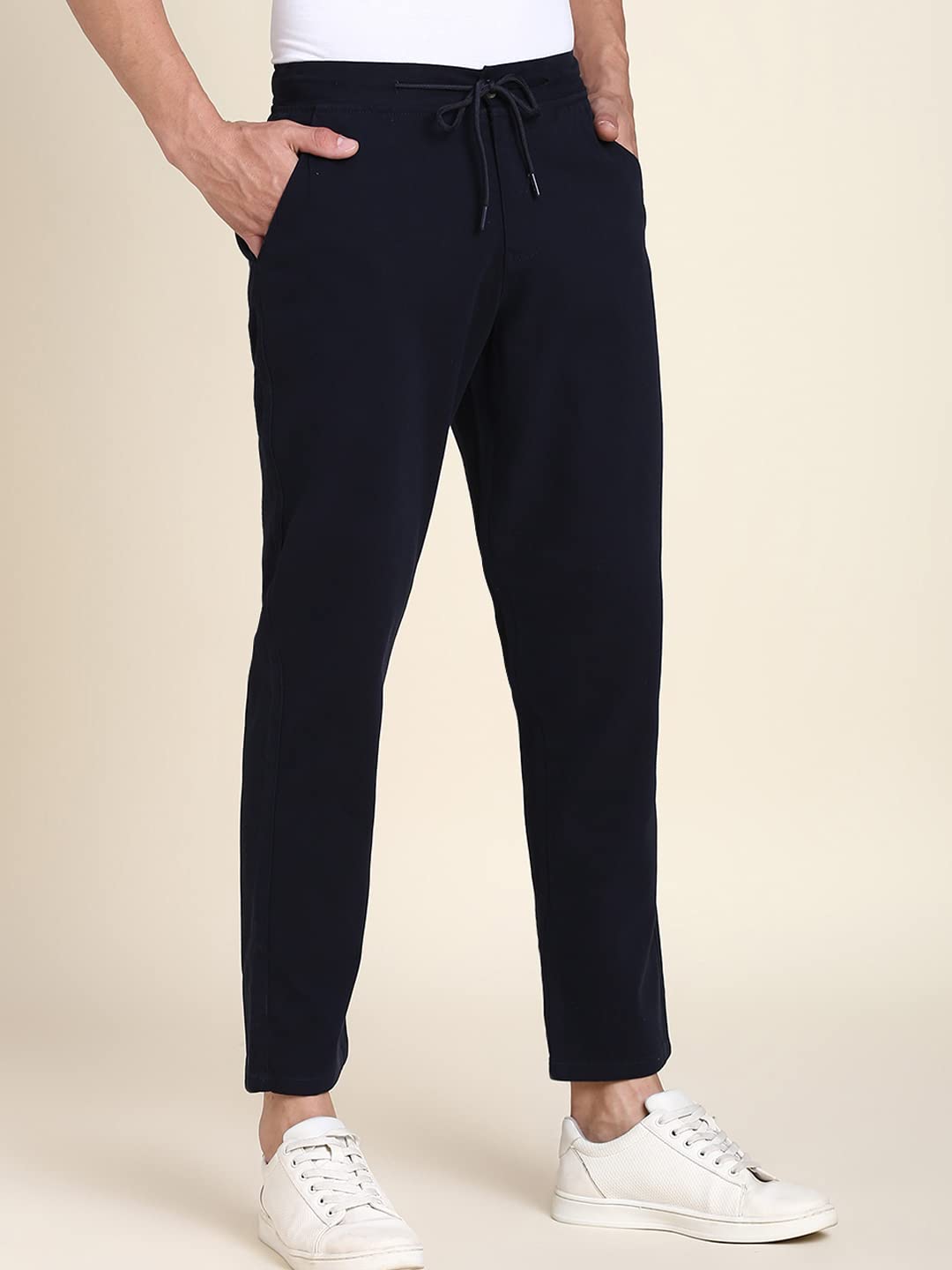 Dennis Lingo Pantalones chinos elásticos de algodón para hombre, ajuste regular, color liso, pantalones casuales con cordón en la cintura