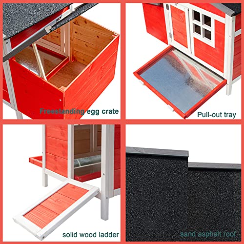 THCSY Hühnerstall, Outdoor-Hühnervoliere aus Holz, wetterfester Hühnerhaus mit unabhängigem großen Nistkasten… – Bild 6