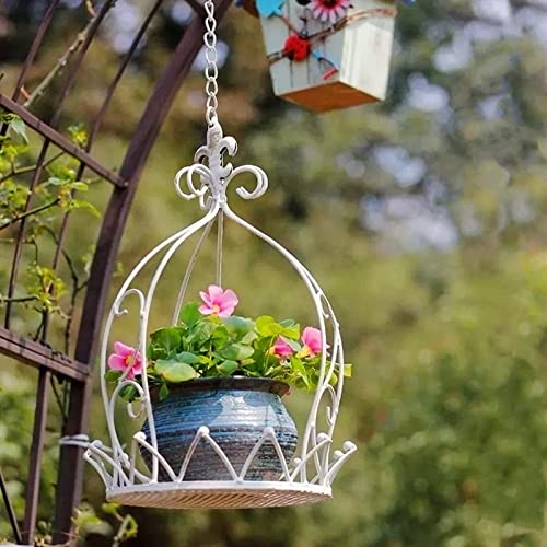 Pot de fleurs suspendu en fil métallique pour décoration intérieure et extérieure, parfait pour le jardin, la terrasse et le balcon