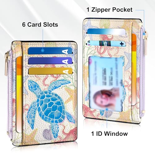 Image of Tipmile Womens Credit Card Holder Wallet, Small Slim RFID Blocking Sleeve | Mini Tiny Cute ID Case, Minimalist Zipper Pocket Wallet, Thin Coin Purse, Mothers Gift