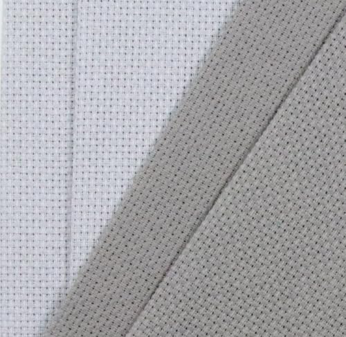 Image of KCS 4 /6 pc of 12 inch x 18 inch(30cmx45cm) 16 Count Cotton Aida Cloth Cross Stitch Fabric (4 pc,Light Grey+Medium Grey)