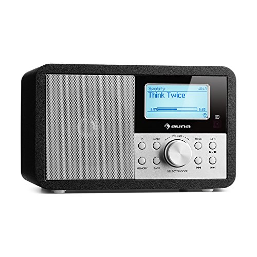 auna Worldwide - Internetradio, Digitalradio, WLAN-Radio, Netzwerkplayer, DAB/DAB+ Tuner, UKW/MW-Empfänger, MP3-USB-Port, Wecker, Sleep-Timer, LCD-Display, Fernbedienung, schwarz