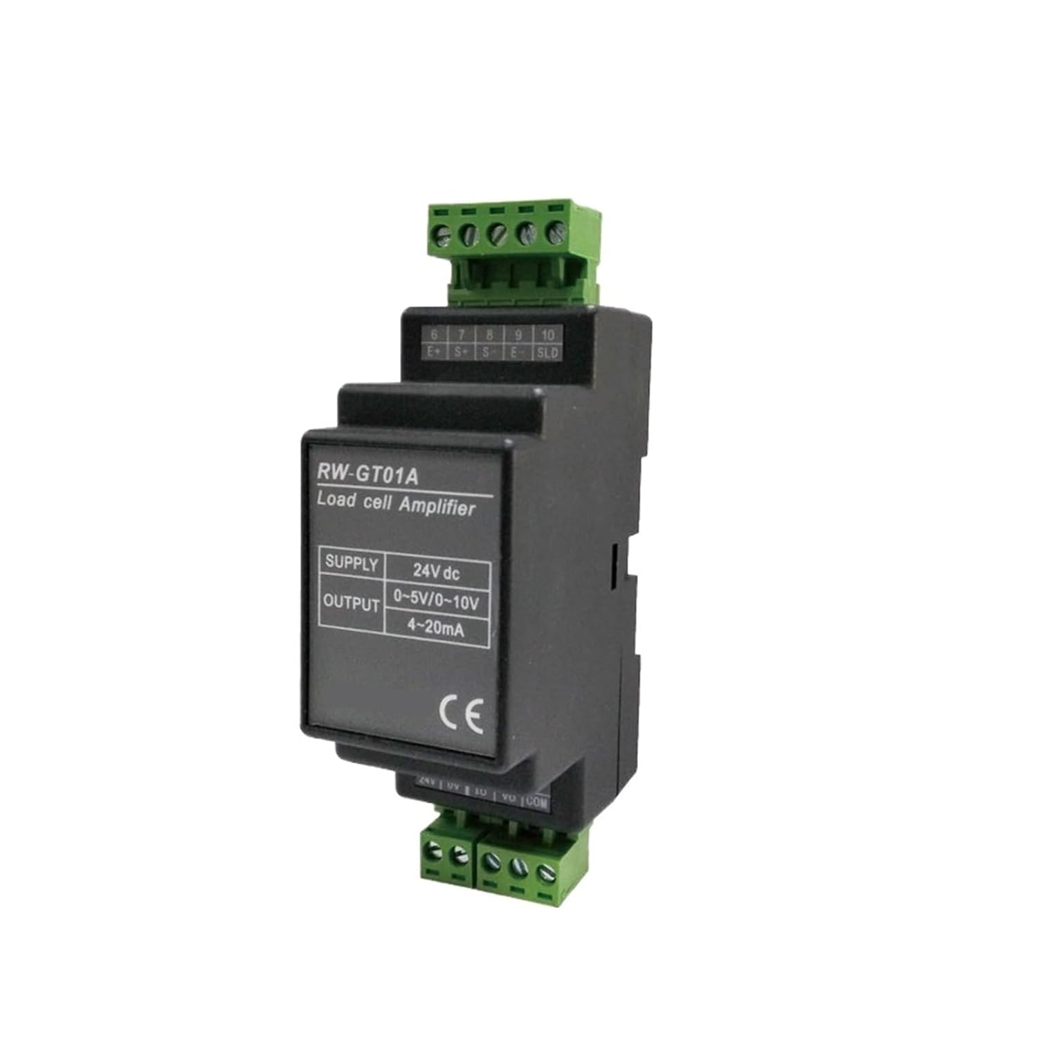 DIN Rail Mountable GT01A Sensor/Load Cell Amplifier Transmitter Transducer RW-GT01A, 0-5V/10V&4-20mA(Output -10 to 10V)