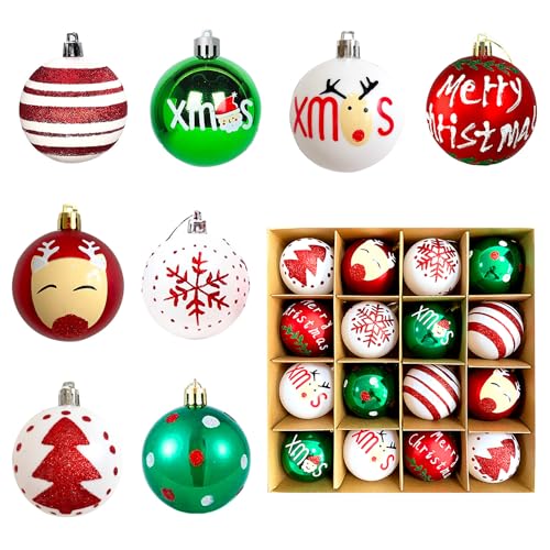 La Mejor Recopilación de Esferas los mejores 10. 42 Esferas de Navidad, 16 Unidades 6cm Juego de Bolas de Navidad Adornos para árbol de Navidad Kit de Esferas Navideñas Decorativas Colgante Decoración para árbol de Navidad,...