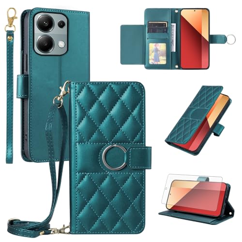 Étui Xiaomi Redmi Note 13 Pro 4G avec compartiment carte anti-rayures vert
