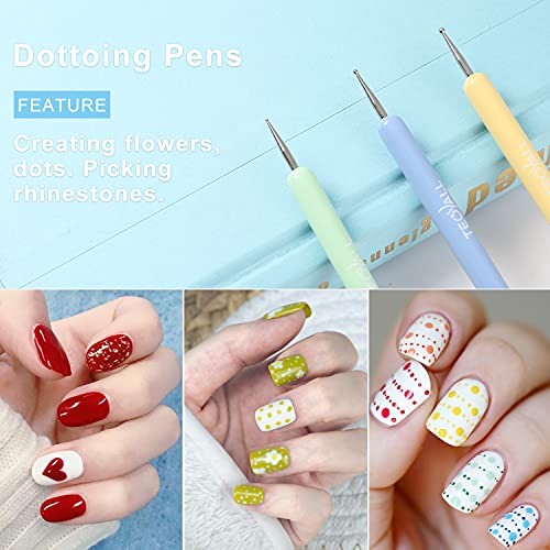 Teoyall S-5284 Nail Art Brushes, Nail Design Painting Brushes Builder Gel Brush Nail Dotting Tools Nail Fine Liner Brushes thumb #2