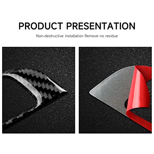 Image of 2PCS Car Steering Trim Sticker Cover Carbon Fiber Decal fits for Alfa Romeo Giulia 952 Stelvio 949 2016 2017 2018 2019 Interior Accessories (Black)
