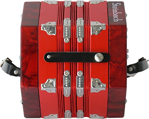 Steinbach Concertina in rot, 2 x 10 Diskantknöpfe (20 Diatonische Töne)