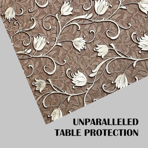 Image of Dakshya Industries PVC Waterproof Withoutlace Dining Table Cover (Size - 54X78 Inch) Rectangle 6 Seater Heat Rasistant, Indri