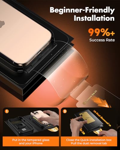 Image of UNBREAKcable for iPhone 15 Pro Max Screen Protector [Quick-Installation Box] 3-Pack 9H+ Hardness Shatterproof Tempered Glass [99.99% HD Clear] [Case Friendly] [Bubble Free] for iPhone 15 Pro Max 6.7 inch