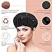 Flaxseed Deep Conditioning Heat Cap - Boloye Cordless 100% Safe Microwave Hot Cap for Natural Curly Textured Hair Care, Drying, Styling, Curling, Universal size (10 PCS One-time shower cap) (Black)