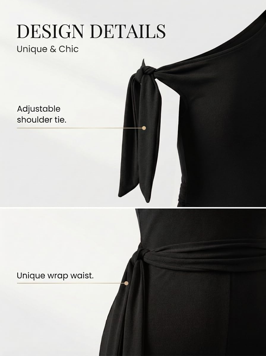 acelyn Women's Sexy Off Shoulder Jumpsuits Sleeveless Long Rompers Bodycon One Piece Outfits