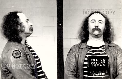 Photo de David Crosby Mugshot pour un salon vintage de musicien passionne de rock retro