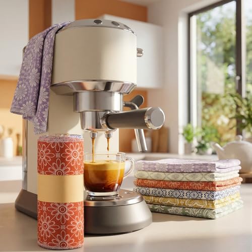 Image of Redbaker 30 Pcs Reusable Paper Towels Rolls Towels Bulk Kitchen Washable Paperless Cloth Cotton Hand Napkins with Cardboard Reusable Napkins for Kitchen Bathroom (Bohemian)