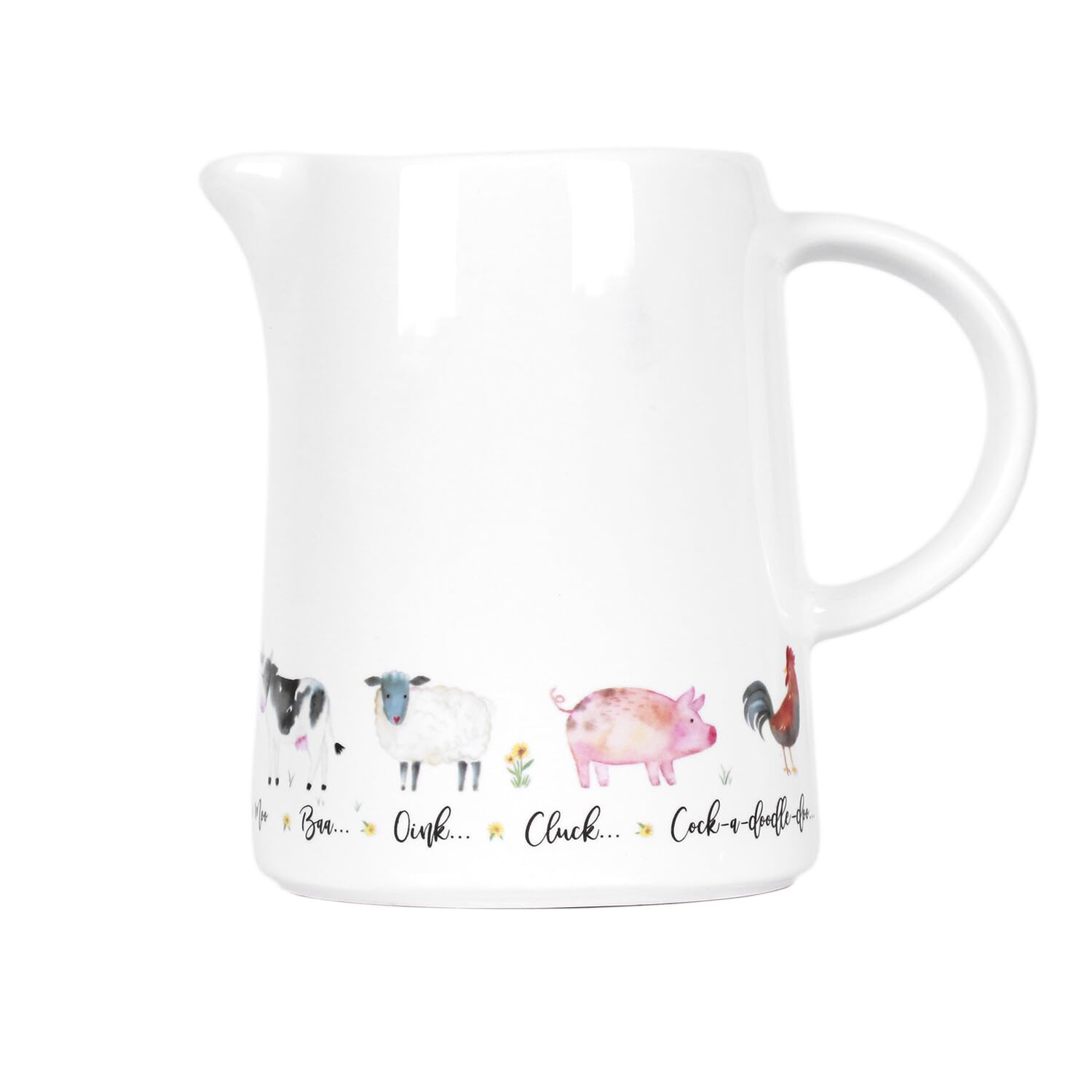 New Ceramic Gorgeous Watercolour Farm Animals On The Farm Large Jug Perfect for Filling with Milk, Juice, and Water Any Kitchen Decor -N17