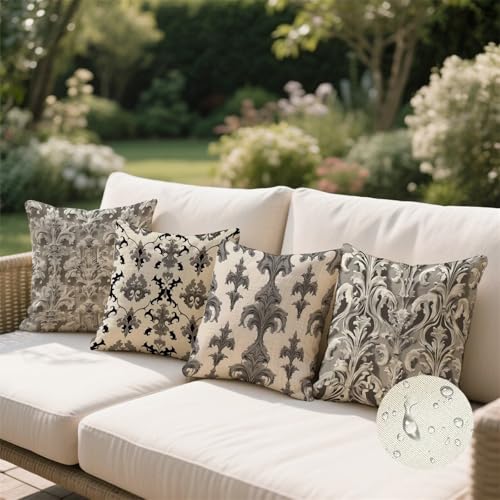 Coussin exterieur impermeable beige 50x50 pour embellir votre balcon et canape terrasse