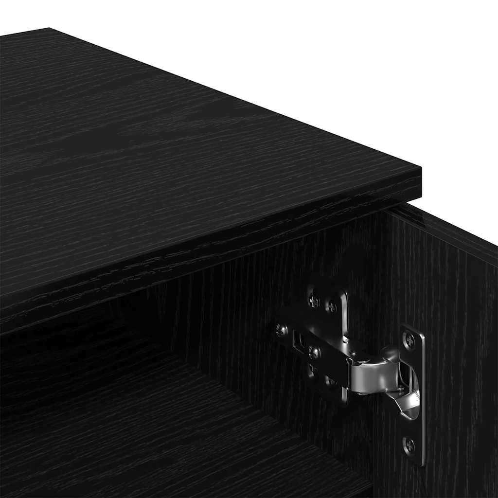 vidaXL Mobile per scarpe con lo scaffale Rovere Nero 59 x 35 x 70 cm