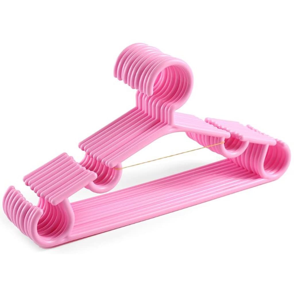 Kleiderbügel 10 Stück Kinder-Kleiderbügel Aus Kunststoff Für Kinder, Kleinkind-Kleiderbügel Für T-Shirts Und Hosen rutschfest Dick Kleiderbügel(Pink)