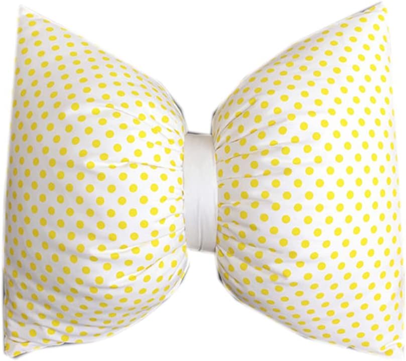 Creative Cotton Bow Tie Pillow Stripe Bowknot Cushions Sofa Car Waist Pillow Home Decorative Throw Pillows Bedding Bow Pillows (Gray White Stripe, M:49×37cm/19.3"×14.6")