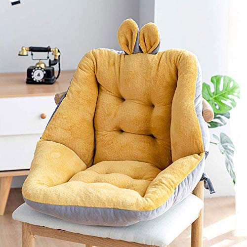 CAICAIL Coussin Souple de Support de siège de Fauteuil, avec prévention Support Lombaire Douleur orthopédique Coussin de siège Confortable de Bureau Confortable pour Fauteuil Roulant,Jaune,52 * 52 Cover