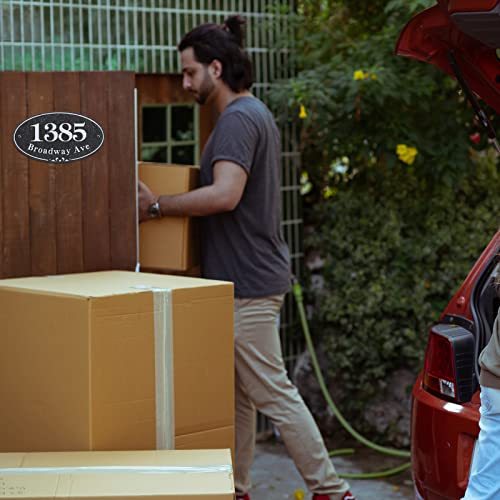 Custom Address Plaque House Number Sign Oval - Home Address Numbers Plate House Sign Personalized,Garden Street Wall Sign,Fade Resistance|Any Letters & Numbers 9.8 X 5.9 Inches #TOP5