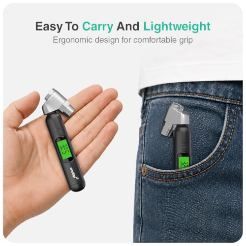 Image of Onelap TyreChek Plus - Digital Dual Head Tyre Pressure Gauge (Zinc Alloy) | 0-150 PSI | Suitable for Car, Truck, Bike, Bicycle | Schrader & Presta valve | Backlight LCD