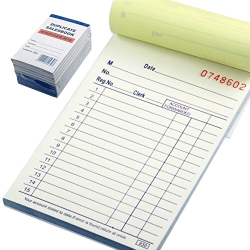 Qshop 10 Pack Lot Sales Book Order Receipt Invoice Carbonless Copy 50 Sets 3.5