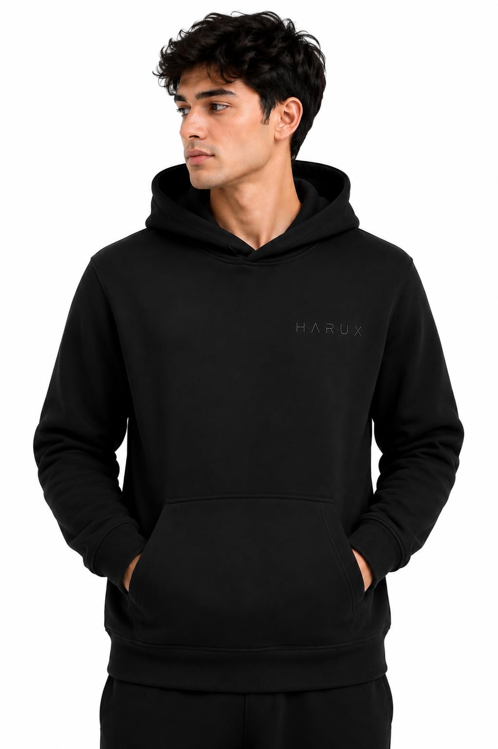 harux Aura Hoodie for Men | Premium 300 GSM French Terry Cotton | Regular Fit Pullover Sweatshirt | Heavyweight Comfortable Hooded Sweatshirt-picture-16
