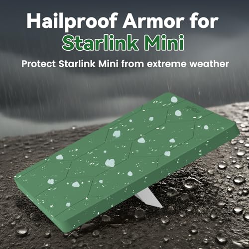 Image of Starlink Mini Protective Cover Case, Hailproof Liquid Silicone Protective Case for Starlink Mini Dish, Starlink Minis Accessories Waterproof Shockproof Portable for Outdoor Camping, Green