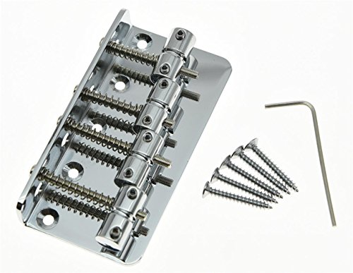 KAISH Chrome 4 String Electric Bass Guitar Bridge for Jazz J Bass Precision P Bass