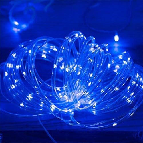 Guirlande lumineuse extérieur solaire 32m 300 LED bleu et blanc chaud étanche IP44