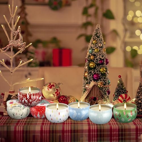 Image of 24 Packs Christmas Scented Candles Gift- Aromatherapy Candle-2.5oz Soy Wax-Long Lasting Burn time, Christmas,Advent, Thanksgiving Gifts, Home Decor