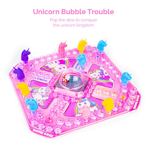 Image of RATNA's Unicorn Bubble Trouble Board Game Dice Roller For Kids 4 Years +|Pack Of 1, Multicolor