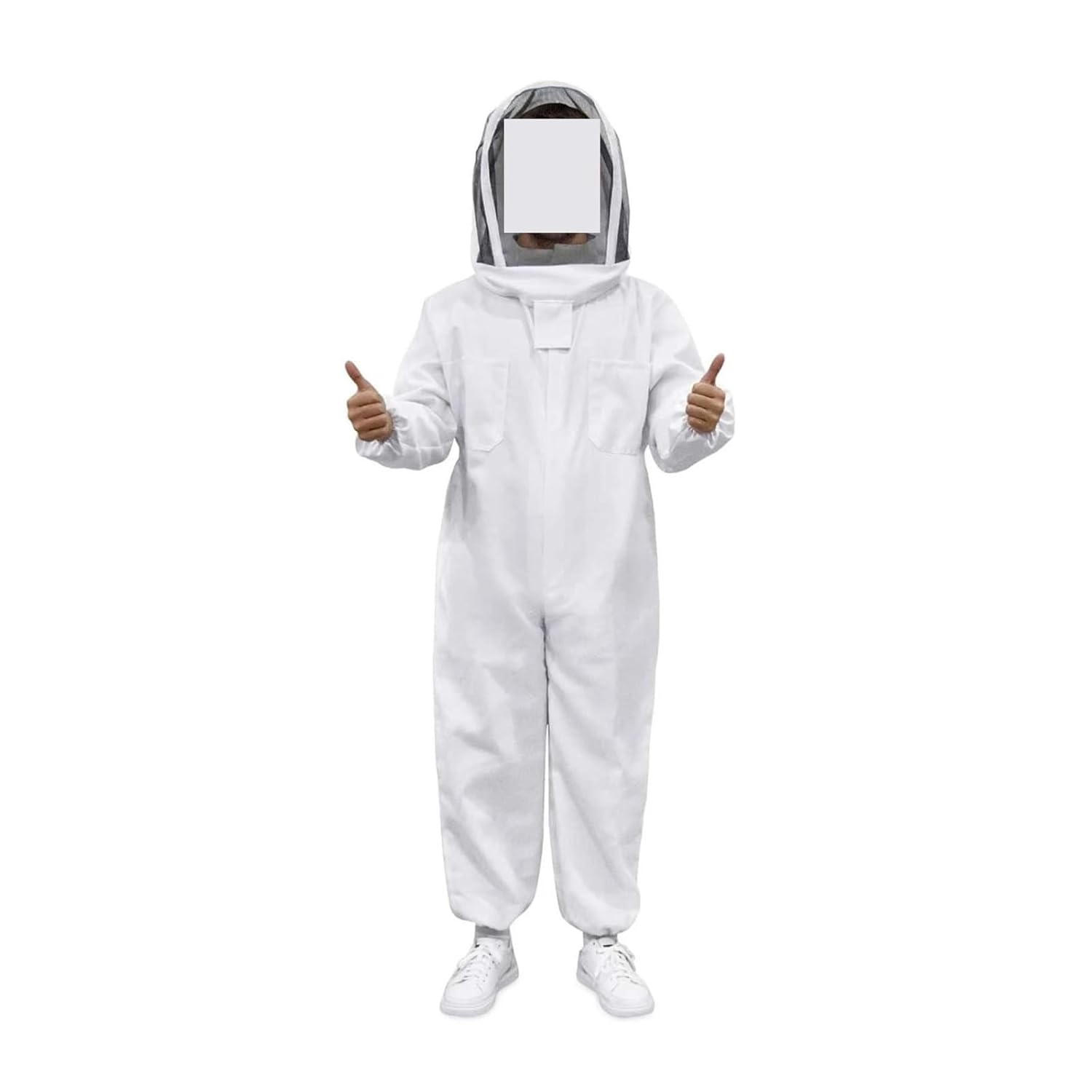 Beekeeping, Full-Body Beekeeping Suit, Including Face Mask and Bee Protect, White, Unisex,for Beekeepers(White_L)