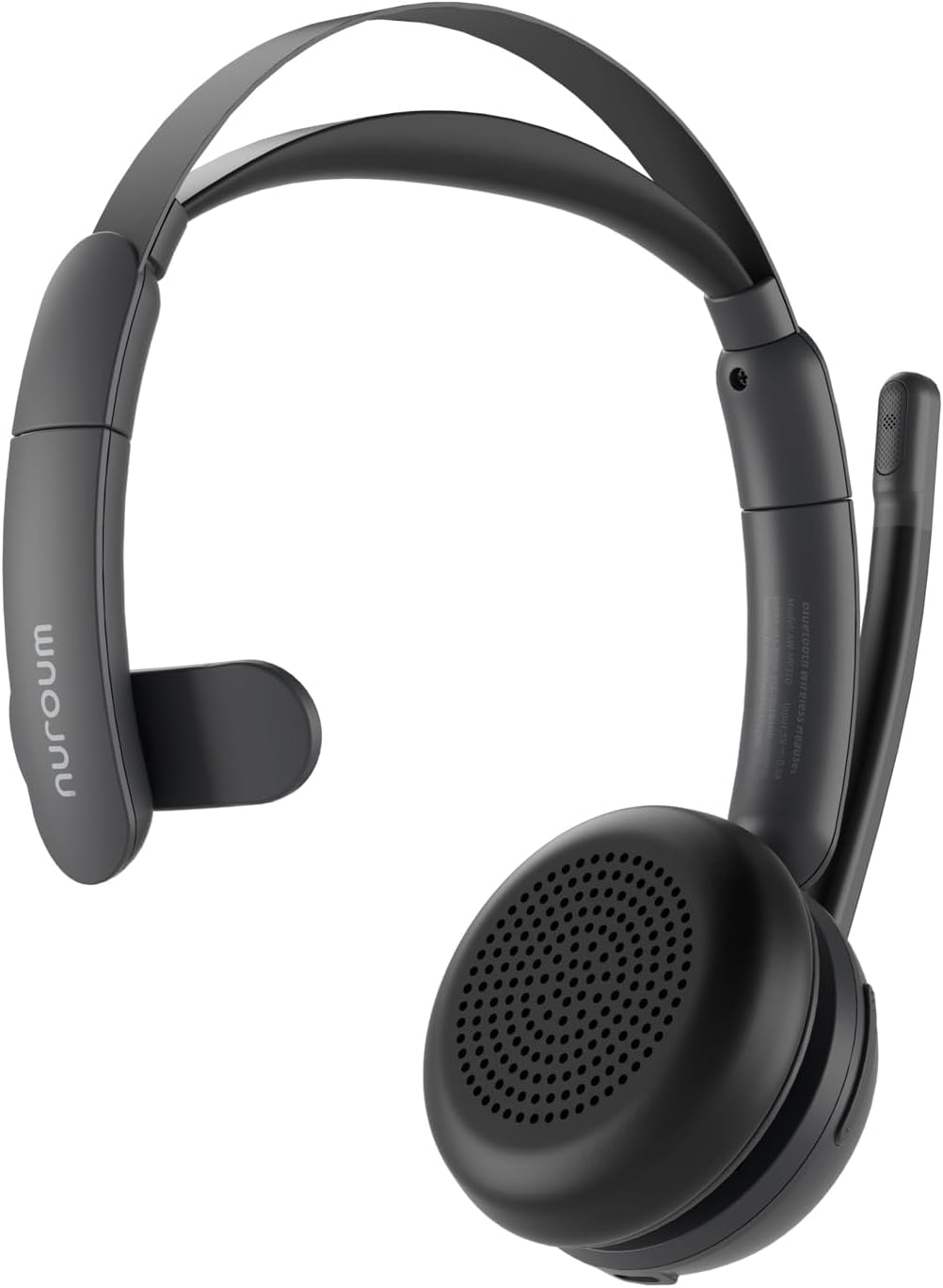 NUROUM Trucker Bluetooth Headset Noise Canceling, Wireless Headset with Mic for Work, Single Ear, Multi-Point/Mute, 45H Playback for Driving/Call Center/Work from Home/Office HP31SN