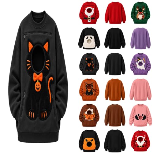 Sweatshirt With Dog Pouch Halloween Christmas Hoodie With Kangaroo Pockets - image 1