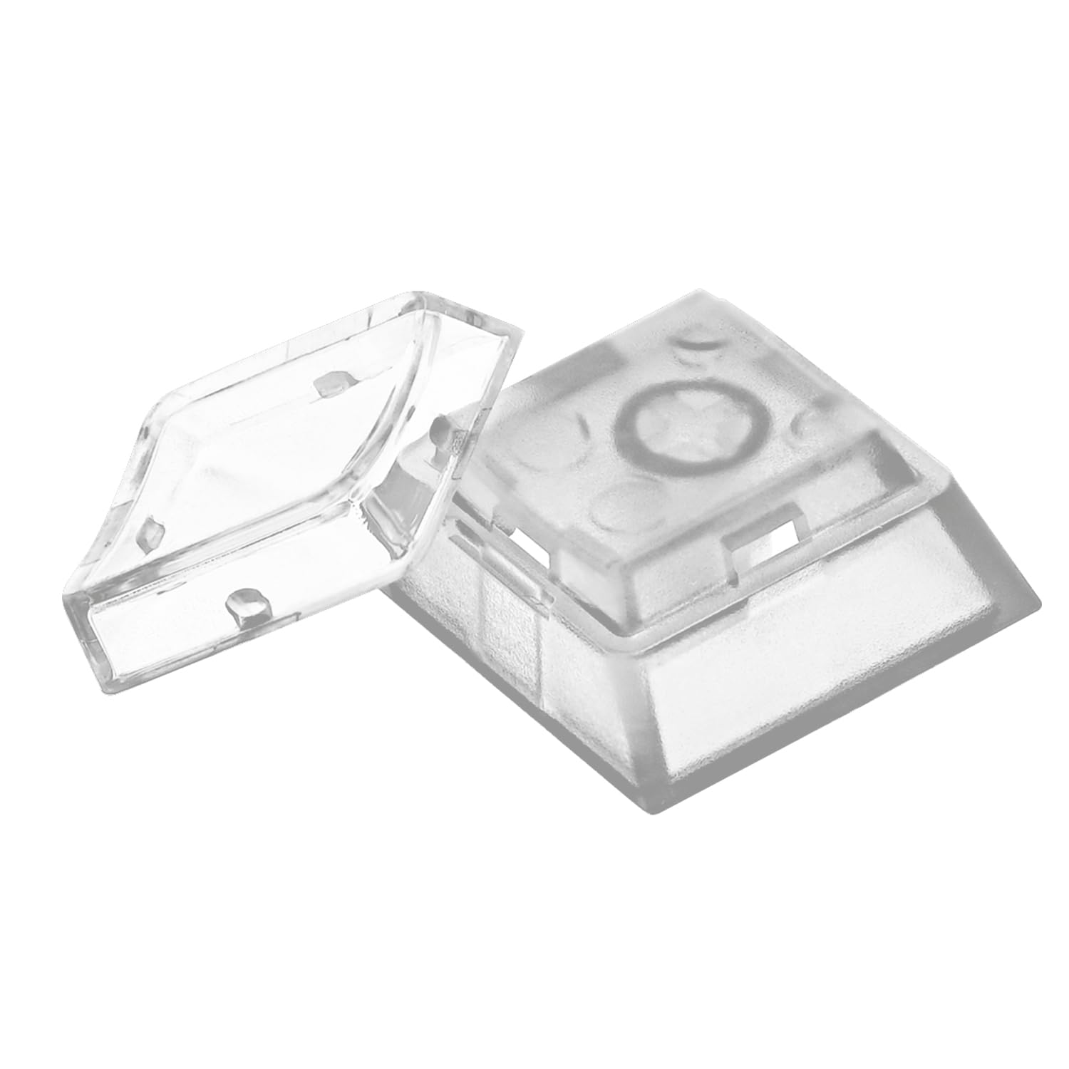 BTXETUEL Sofort benutzerdefinierte doppellagige Tastenkappen mit transparenter Abdeckkappe für selbstgemachte abnehmbare Aufkleber oder Papierreste, kompatibel mit Cherry MX-Schaltern (12 Stück